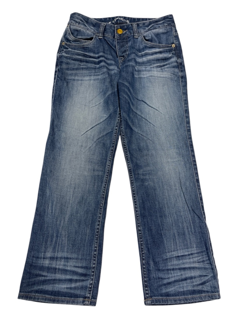 Express Y2K Wide-Leg Jeans in Medium Blue Wash